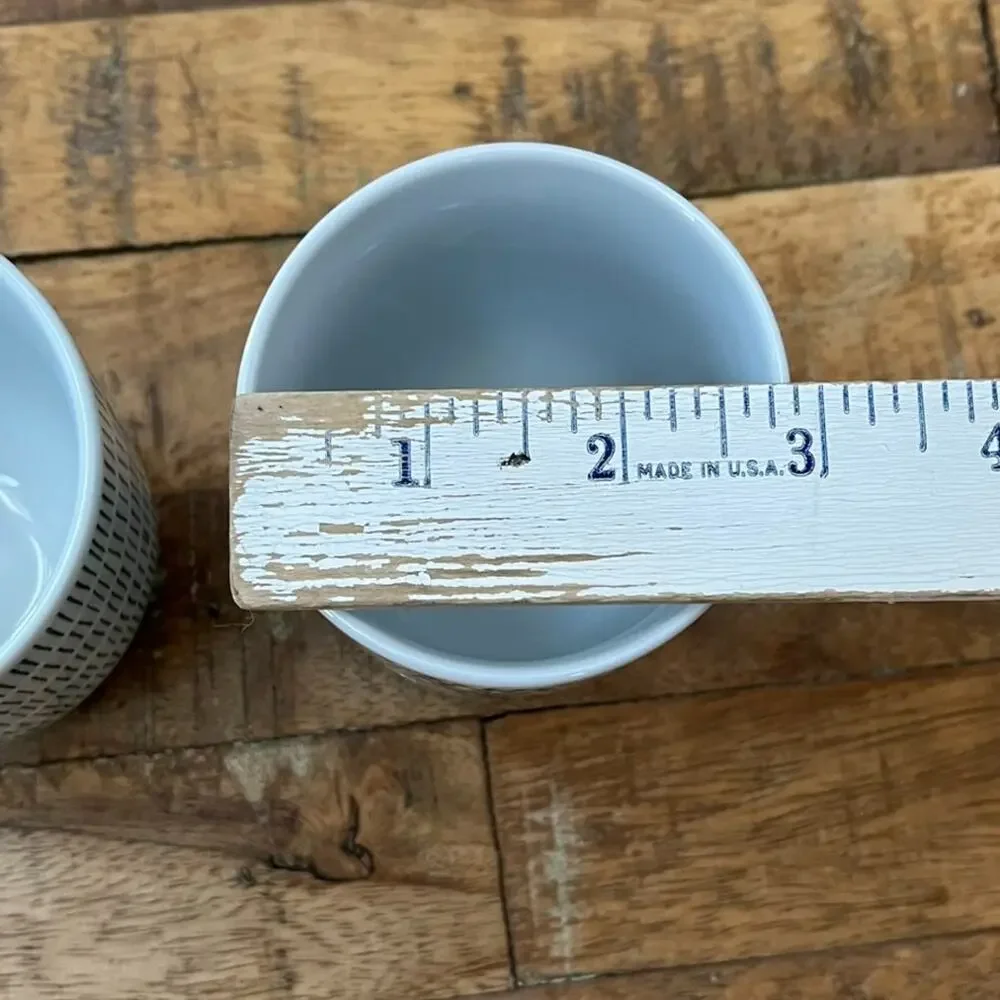 IKEA Entusiasm Set of 3 Tumblers 7 Oz Cups Unique Green & White Patterns